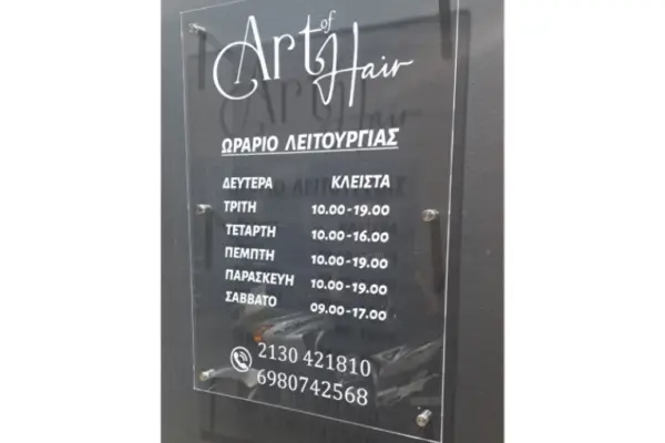 Επιγραφή, Ψηφιακή Εκτύπωση & Αυτοκόλλητα · Art of Hair